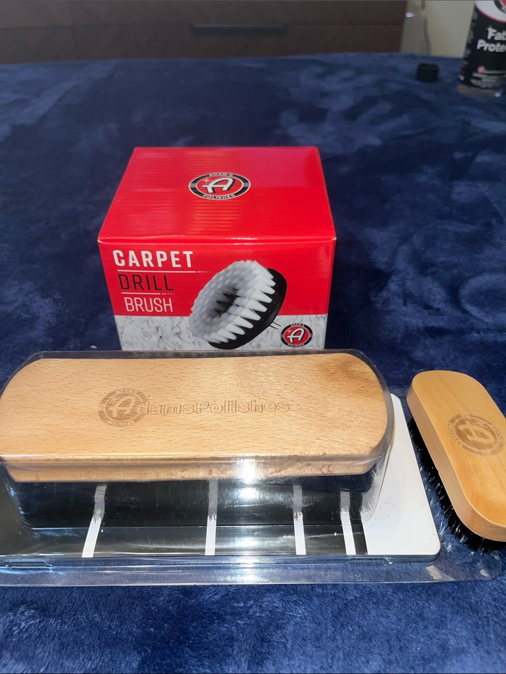 Adams Red Carpet Drill Brush & Wooden Hand Brush Set